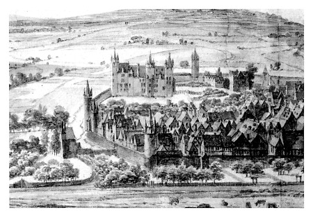 Ansicht von Schloss und Südseite der Herborner Stadtbefestigung (Ausschnittsvergrößerung), um 1640