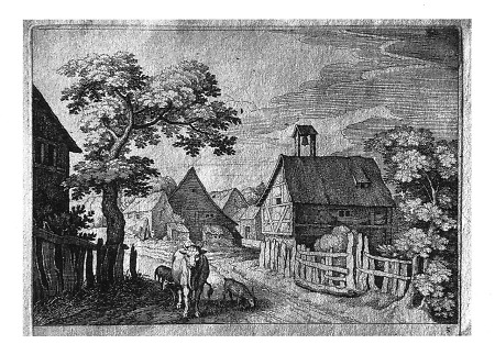 Ansicht einer Dorfstraße (in Hettenhain), 1620