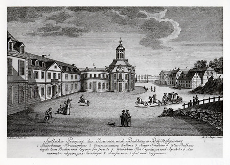 Ansicht des Brunnen-und Badhauses beim Schlösschen Schönburg nahe Hofgeismar, 1772