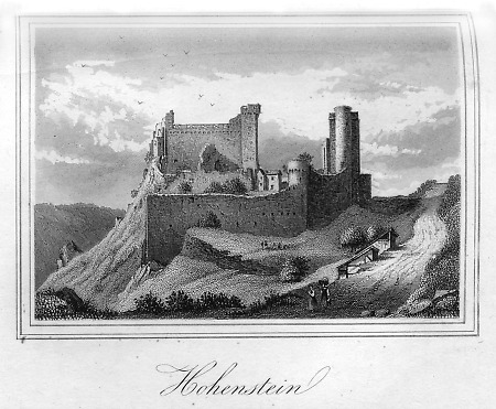 Ansicht der Burgruine Hohenstein, 1841