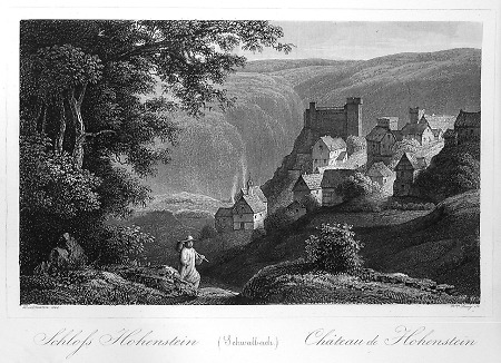 Ansicht von Hohenstein mit Burgruine, 1844