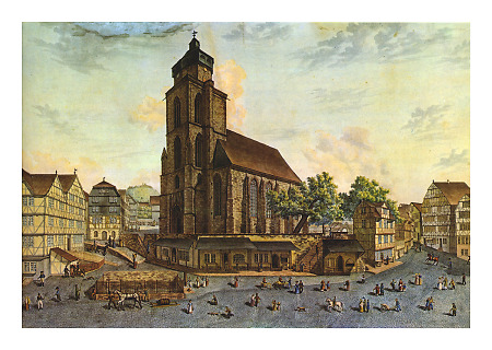 Ansicht des Homberger Marktplatzes, um 1831
