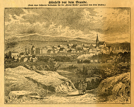 Ansicht Hünfeld vor dem Brand, vor 1888