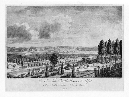 Blick auf den Oberen Teil des Aue-Gartens, 1783