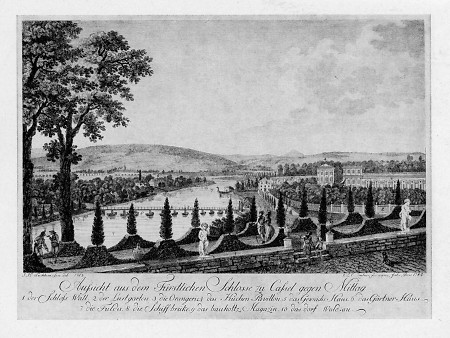 Aussicht vom Landgräflichen Schloss gegen Süden., 1784