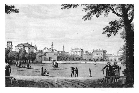 Blick auf das Bowling Green nahe der Orangerie, 1789