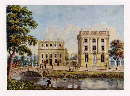Ansicht von Orangerie und Marmorbad von der kleinen Fulda aus, um 1800