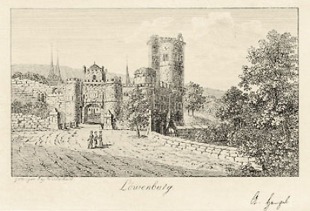 Ansicht der Löwenburg, um 1820