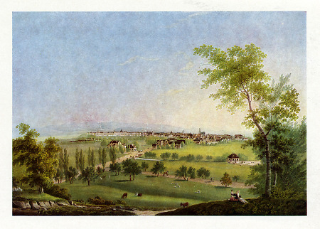 Blick auf Kassel von Bettenhausen her, um 1820