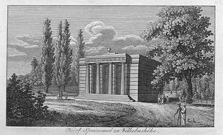 Ansicht des Kurfürstlichen Speisesaals im Schlosspark Wilhelmshöhe, nach 1826
