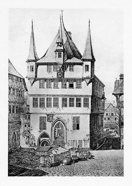 Ansicht des Altstädter Rathauses, vor 1837