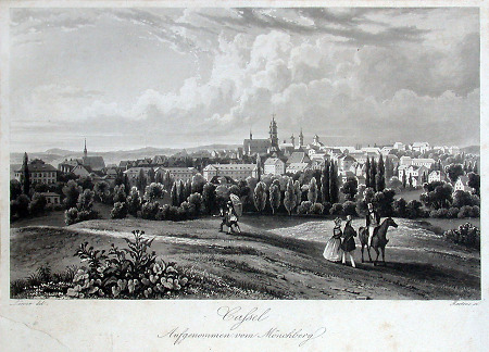 Ansicht Kassels vom Mönchsberg aus gesehen, um 1840