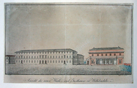 Ansicht von neuer Wache und Gasthaus zu Wilhelmshöhe, um 1840