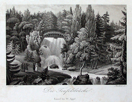 Ansicht der Teufelsbrücke, um 1840