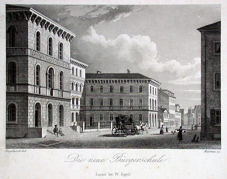 Ansicht der neuen Bürgerschule, um 1840