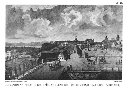 Blick aus dem fürstlichen Schloss gegen Westen, 1843/44