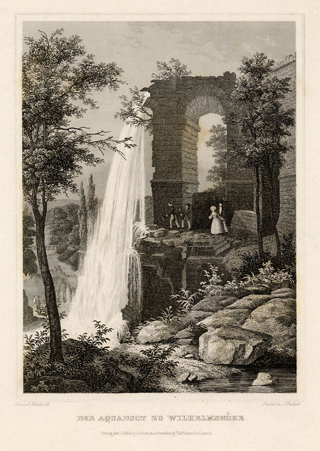 Ansicht des Aquädukts im Schlosspark Wilhelmshöhe, 1850