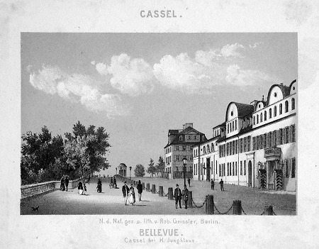 Ansicht der Kasseler Bellevue, nach 1850