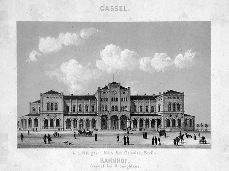 Ansicht des Kasseler Bahnhofs, nach 1856