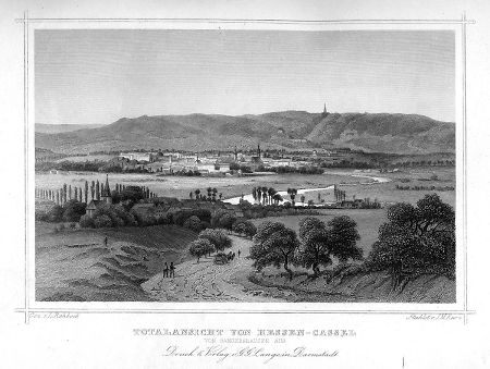 Ansicht von Kassel von Sandershausen aus gesehen, 1858