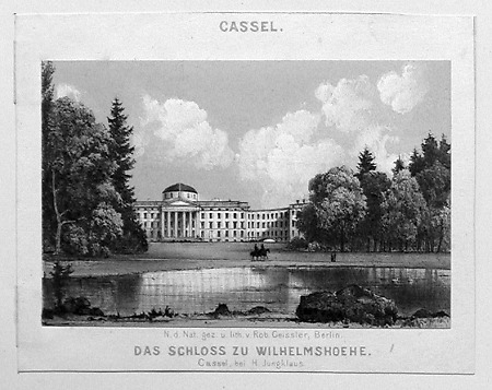 Ansicht des Schlosses Wilhelmshöhe, um 1860