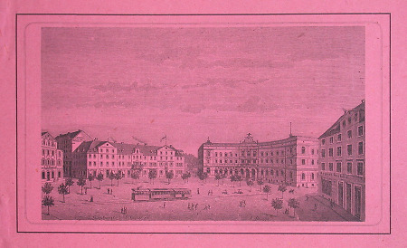 Ansicht des Königsplatzes mit Trambahn, 1885