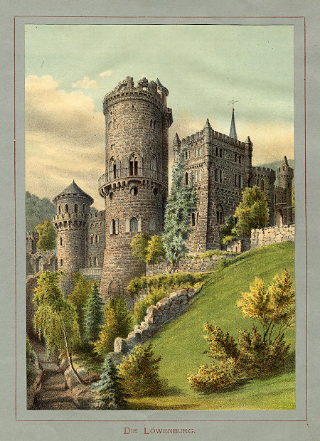 Ansicht der Löwenburg im Schlosspark Wilhelmshöhe, 1877-1892