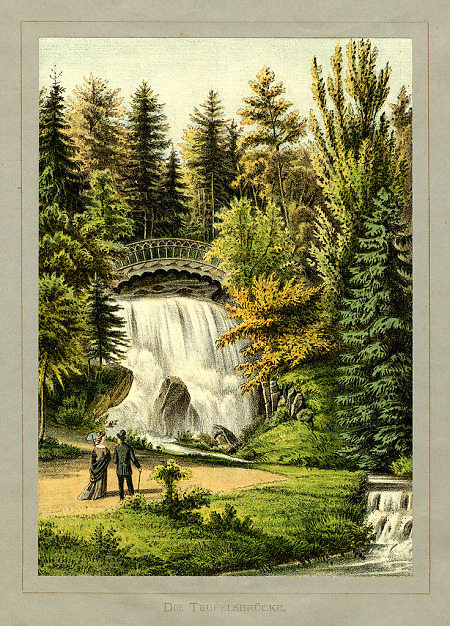 Ansicht der Teufelsbrücke im Schlosspark Wilhelmshöhe, 1877-1892