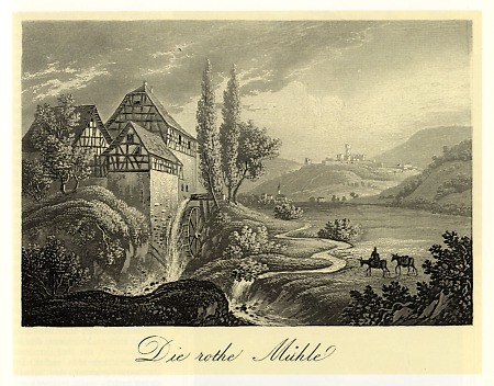 Ansicht der Roten Mühle nahe Kelkheim, 1839