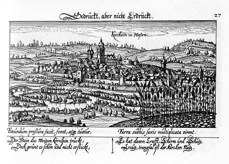 Ansicht von Kirchhain, 1626