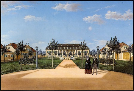 Ansicht von Jagdschloss Wolfsgarten bei Langen, 1848