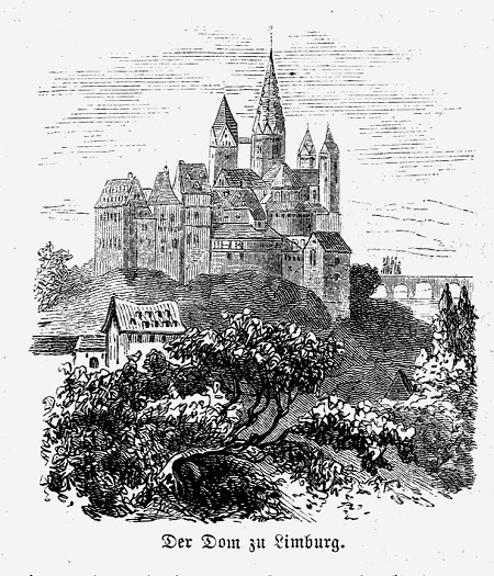 Ansicht des Limburger Domes, um 1865