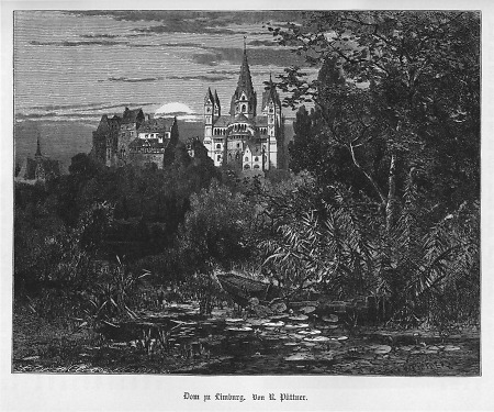 Ansicht des Limburger Doms von Osten, 1875