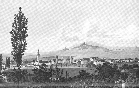 Ansicht von Gießen mit Blick vom Lutherberg, um 1830