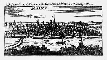Ansicht von Mainz und Mainz-Kastel, 1725