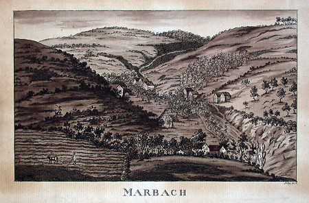 Blick auf Marbach, um 1810