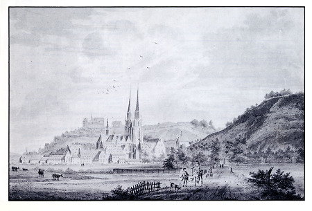 Blick auf Marburg von Norden, 1759