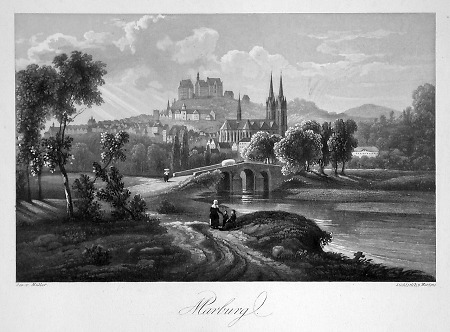 Marburg von der Nordostseite, um 1800