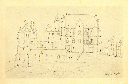 Ansicht des Schlosses von Nordosten, 1826/27