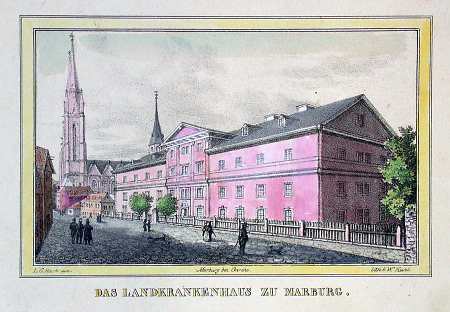 Ansicht des Landkrankenhauses, um 1830