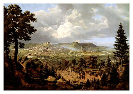 Marburg von Südost aus gesehen, 1832