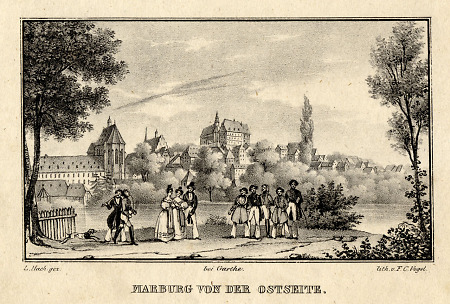 Ansicht Marburgs von der Ostseite, um 1835
