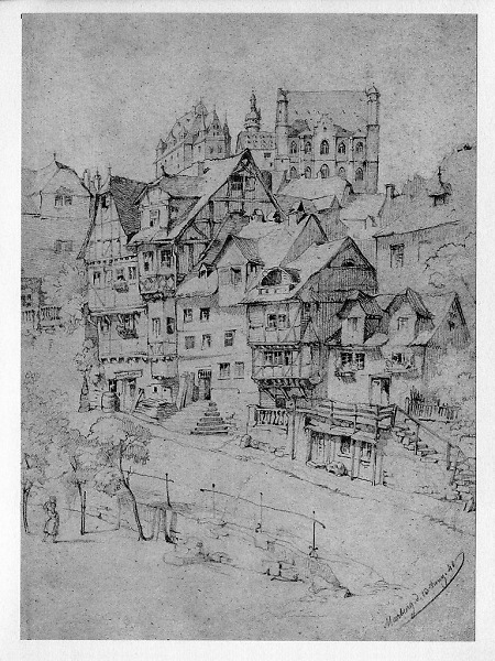 Blick vom Steinweg auf das Schloss, 1846