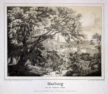 Südwestansicht von Marburg, 1847