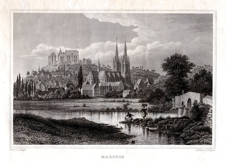 Ansicht von Marburg, 1850