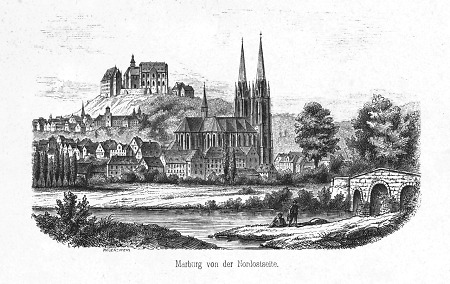 Ansicht Marburgs von Nordosten, 1862