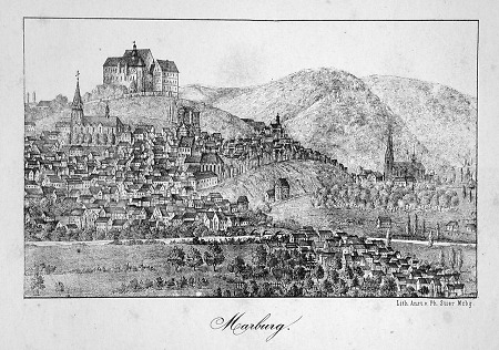 Gesamtansicht von Marburg, 1862