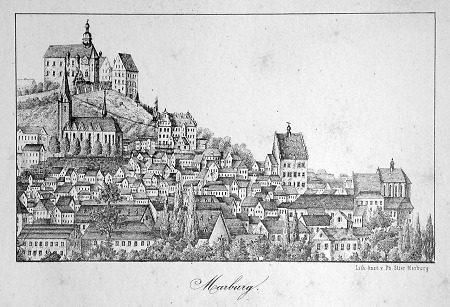 Teilansicht von Marburg, 1862