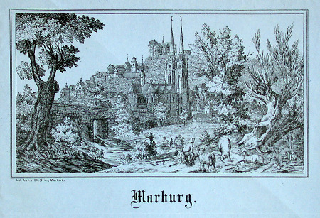 Nordostansicht von Marburg, 1867