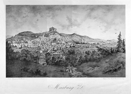 Ansicht Marburgs von Südosten, 1885
